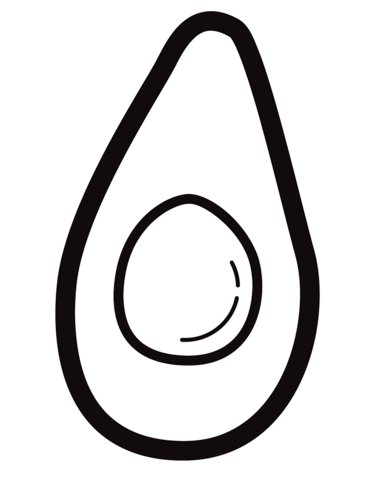 Simple Avocado Coloring Page